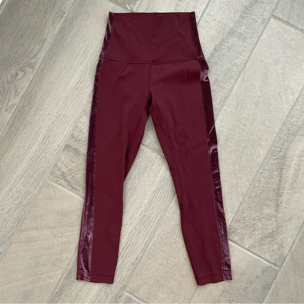 Lululemon Align Super High Rise Crop Velvet Stripe Leggings Size 4 W6bbrs